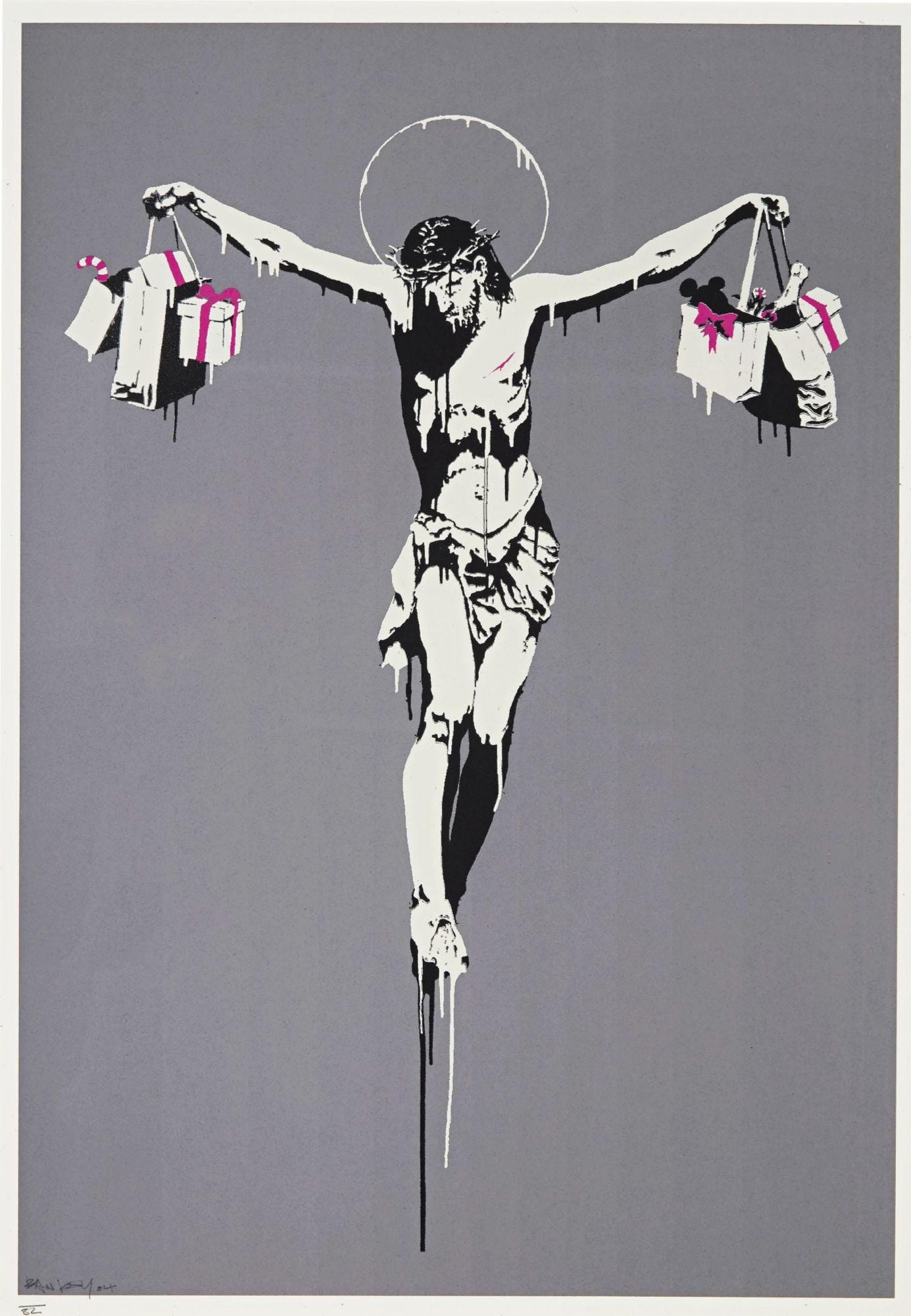 Banksy Christ With Shopping Bags (Signed Print) 2004