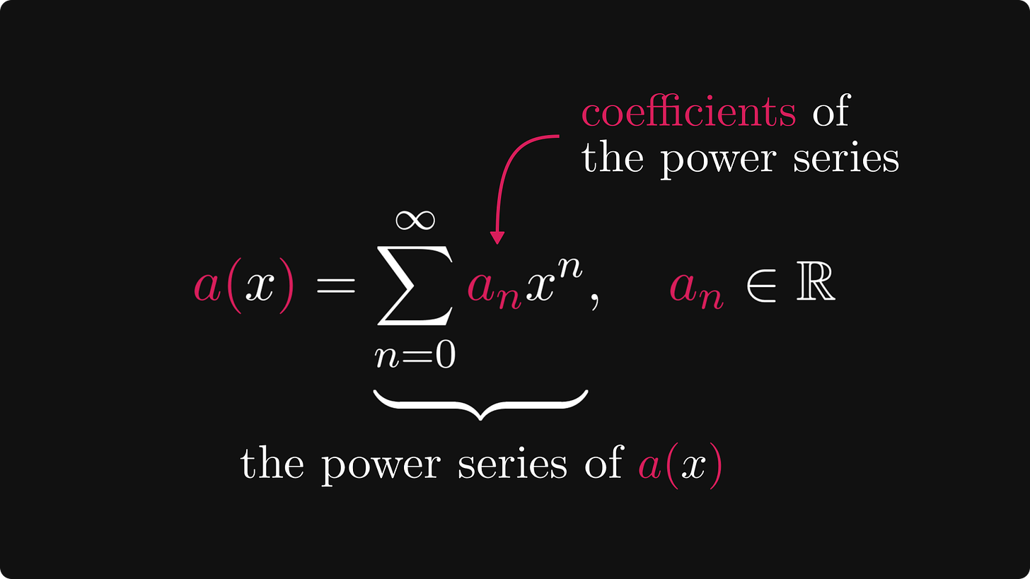 The power series of a(x)