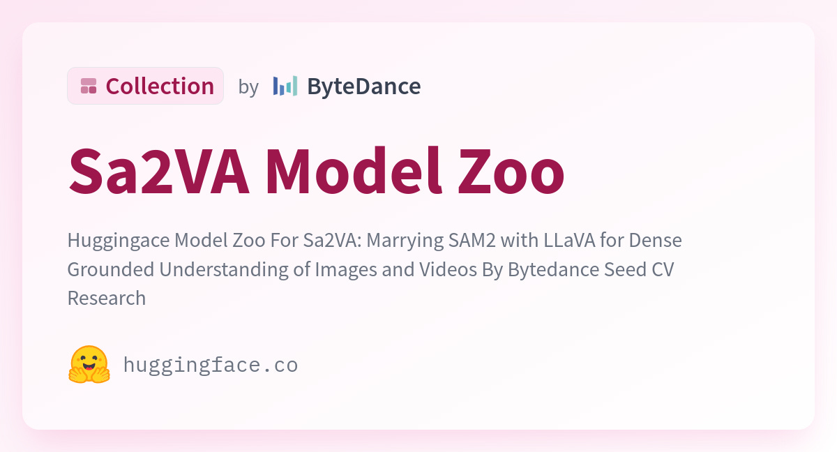 Sa2VA Model Zoo - a ByteDance Collection