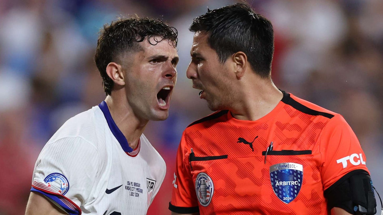 Christian Pulisic blows his top at Kevin Ortega as USMNT star 'can't  accept' referee calls that went against Gregg Berhalter's side in  controversial Copa America loss to Uruguay | Goal.com US