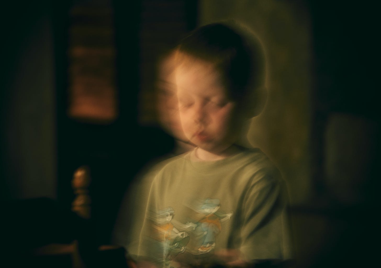 Blurry picture of a child.