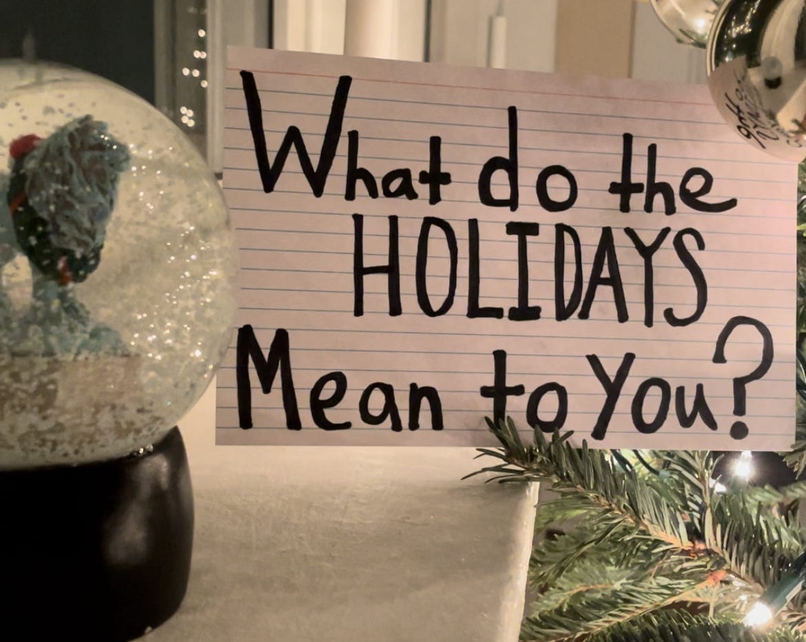 what do the holidays mean to you