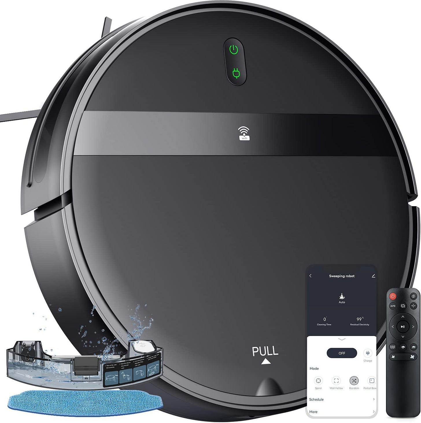 Robot Vacuum and Mop Combo, Smart Robotic Vacuum with WiFi/App/Alexa, Ultra-Slim  Quiet, Tangle-Free Suction, Automatic Recharge Robot Vacuum Cleaner for Pet Hair/Carpet/Hard Floor