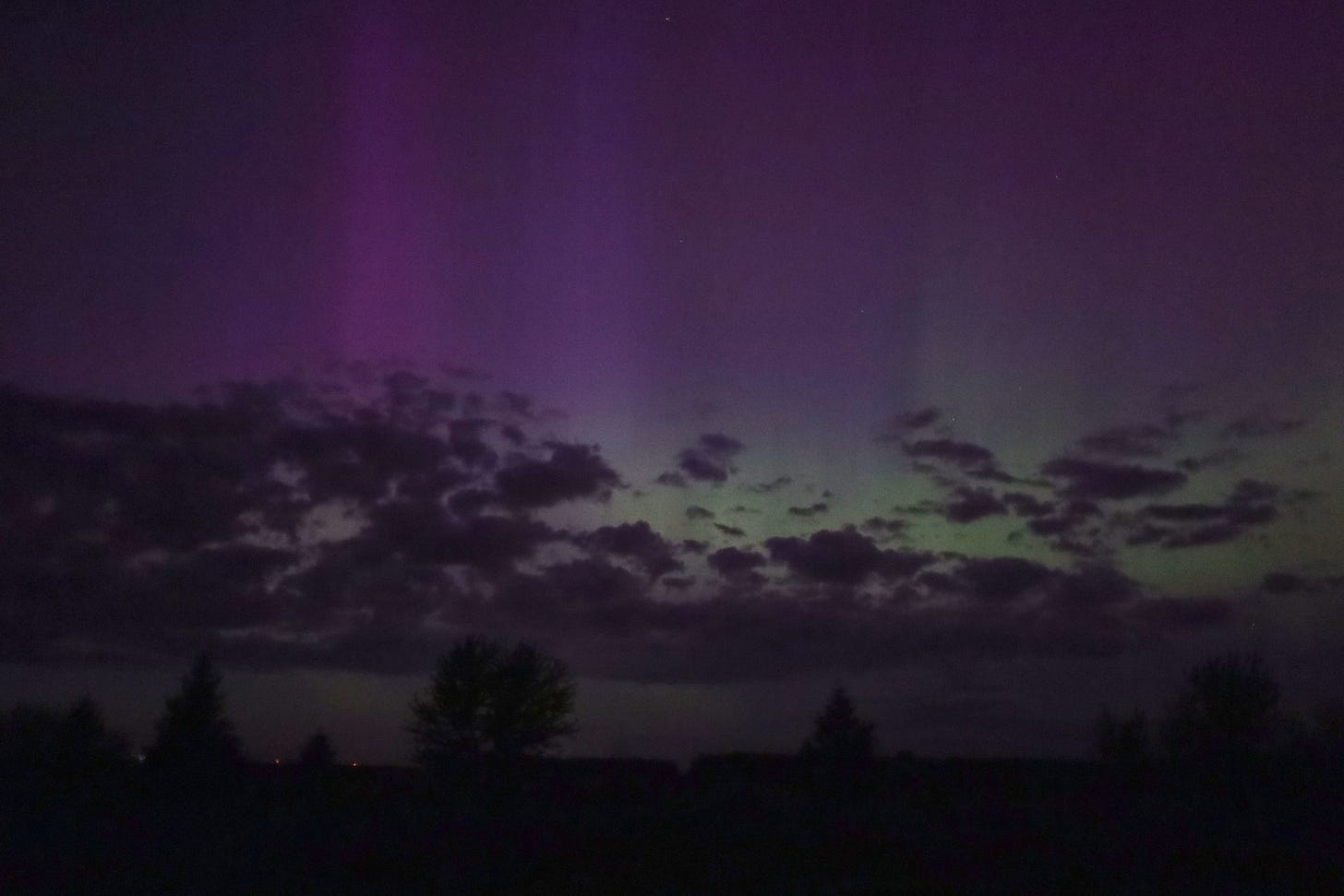 Image of aurora borealis at the farm May 10, 2024