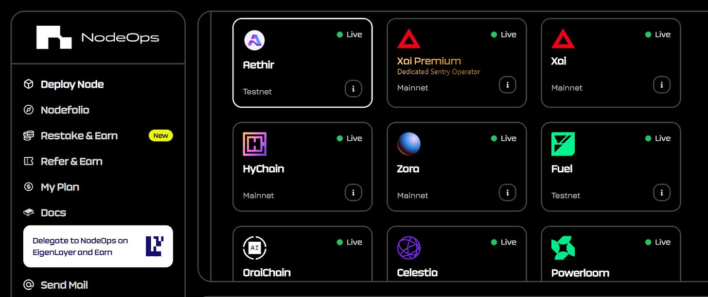 HYCHAIN on NodeOps console