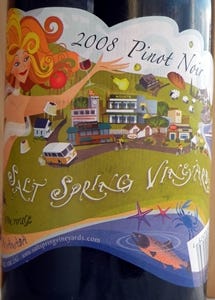 Salt Spring Vineyards Pinot Noir 2008 Label - BC Pinot Noir Tasting Review 16