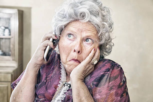 990+ Funny Old Lady On Phone Stock Photos, Pictures ...