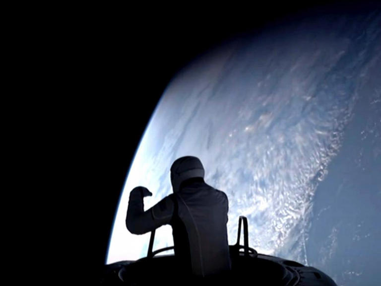 This image made from a SpaceX video shows the start of the first private spacewalk led by tech billionaire Jared Isaacman Thursday Sept. 12, 2024.