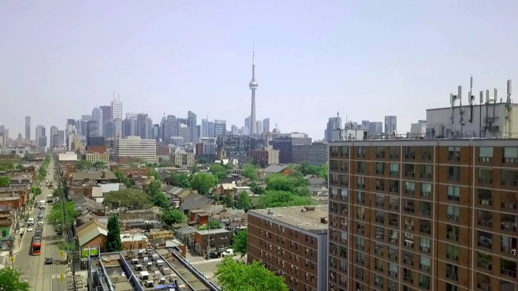 Toronto skyline from the suburbs