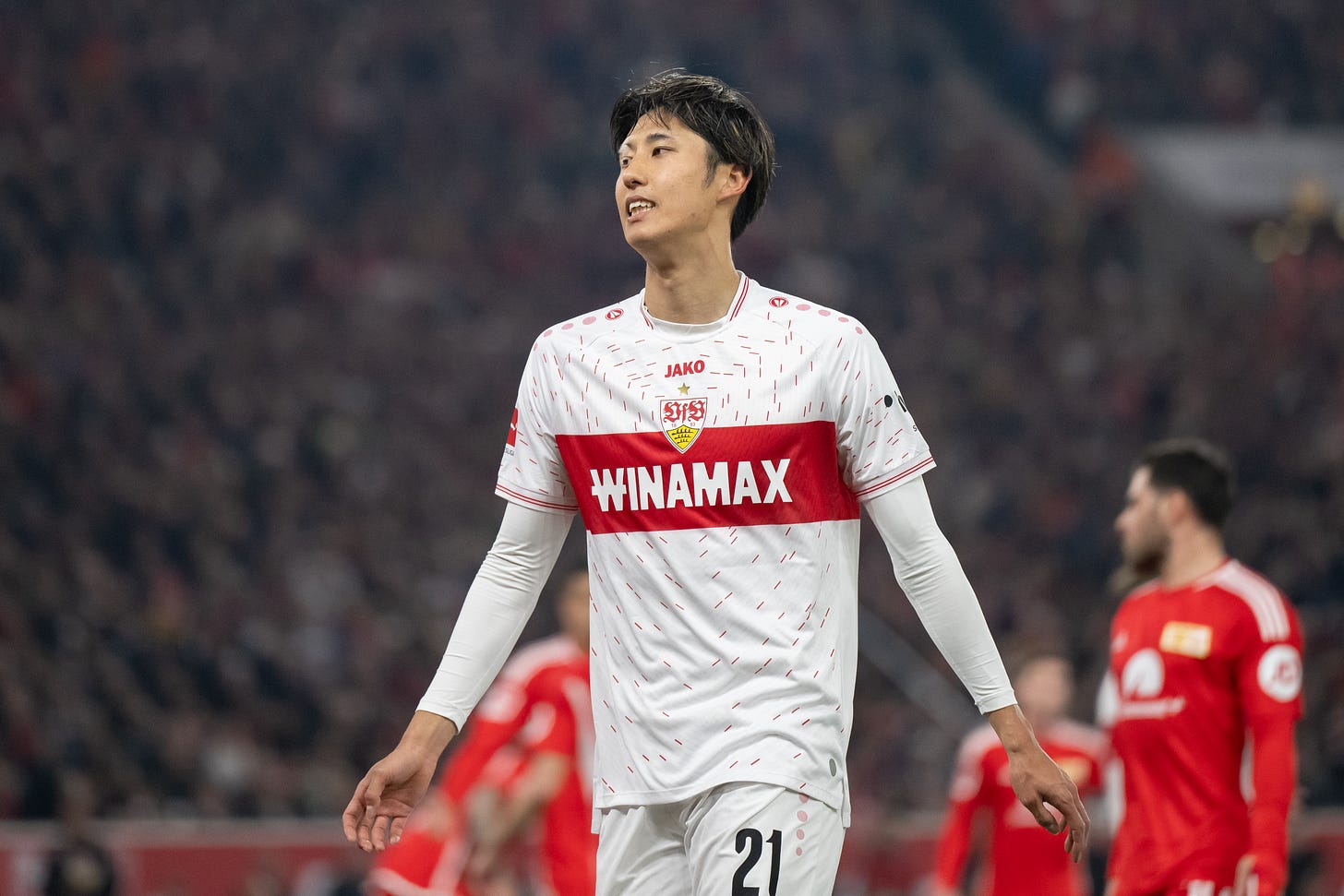 Hiroki Ito pictured playing for Stuttgart during the 2023/24 season