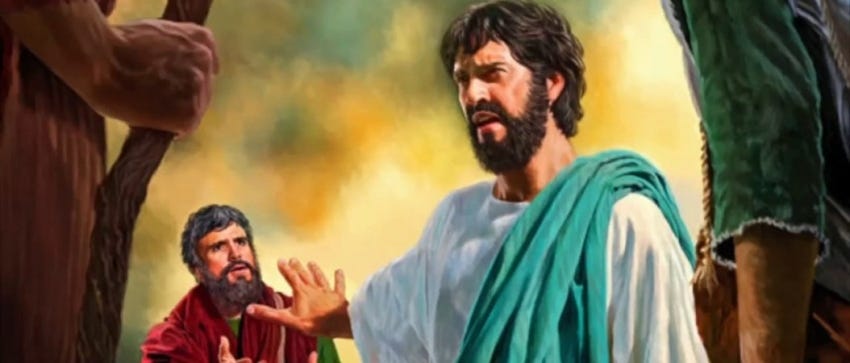 "¡Quítate de delante de mí, Satanás!; me eres tropiezo, porque no pones la mira en las cosas de Dios, sino en las de los hombres" "¡Quítate de delante de mí, Satanás!; me eres tropiezo, porque no pones la mira en las cosas de Dios, sino en las de los hombres"