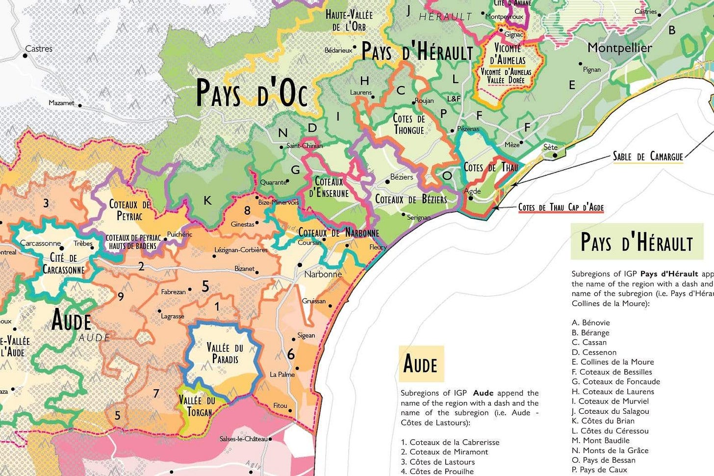 Wine Map of France - Digital Edition IGPs Detail