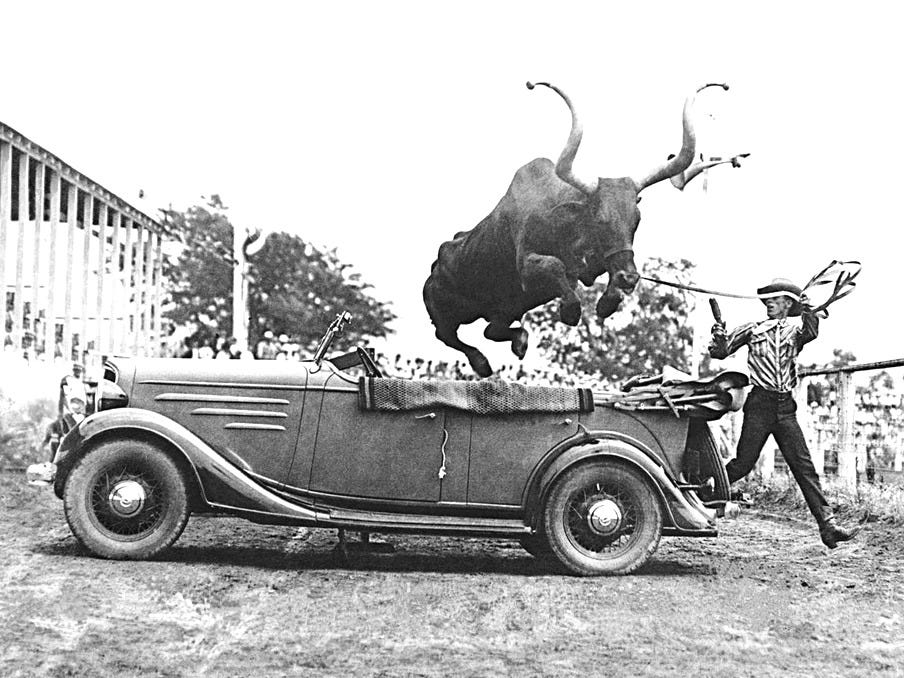 Vintage Rodeo Cowboy Bull Jumping Car Poster Longhorn Steer Lasso Rope  Antique Black and White Canvas Painting Wall Art Decor - AliExpress