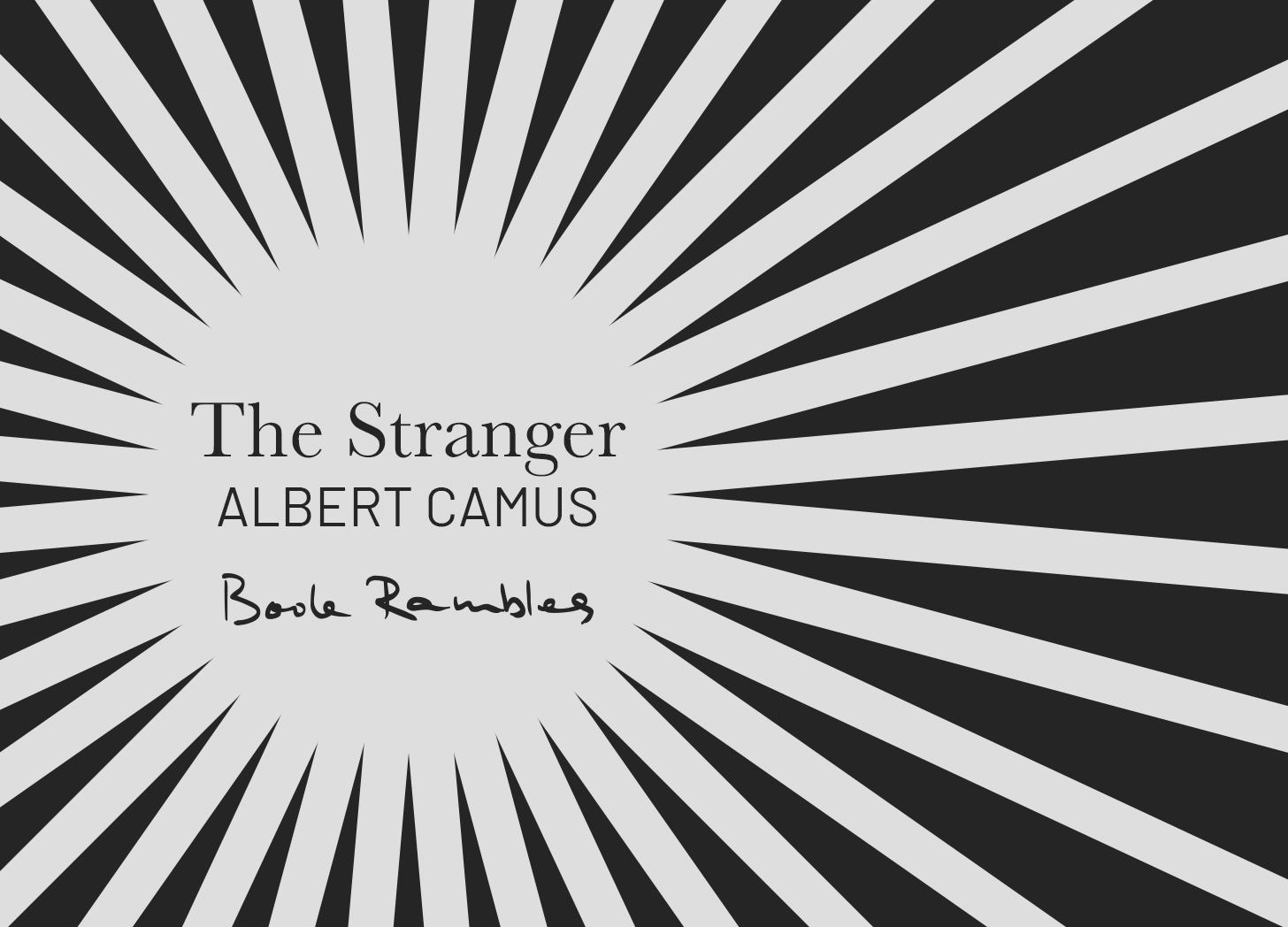 Book Rambles The Stranger by Albert Camus