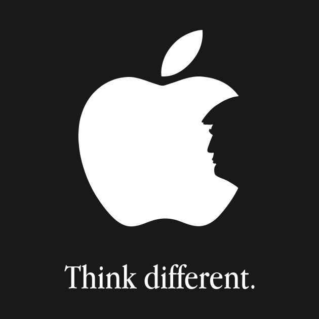 Image result from https://www.teepublic.com/t-shirt/707772-think-different-trump