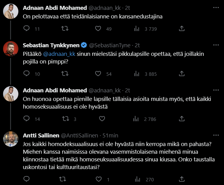 Vasemmistoliiton Mohamed paljasti hyvin pikaisesti mitä mieltä on muslimina homoseksuaalisuudesta.