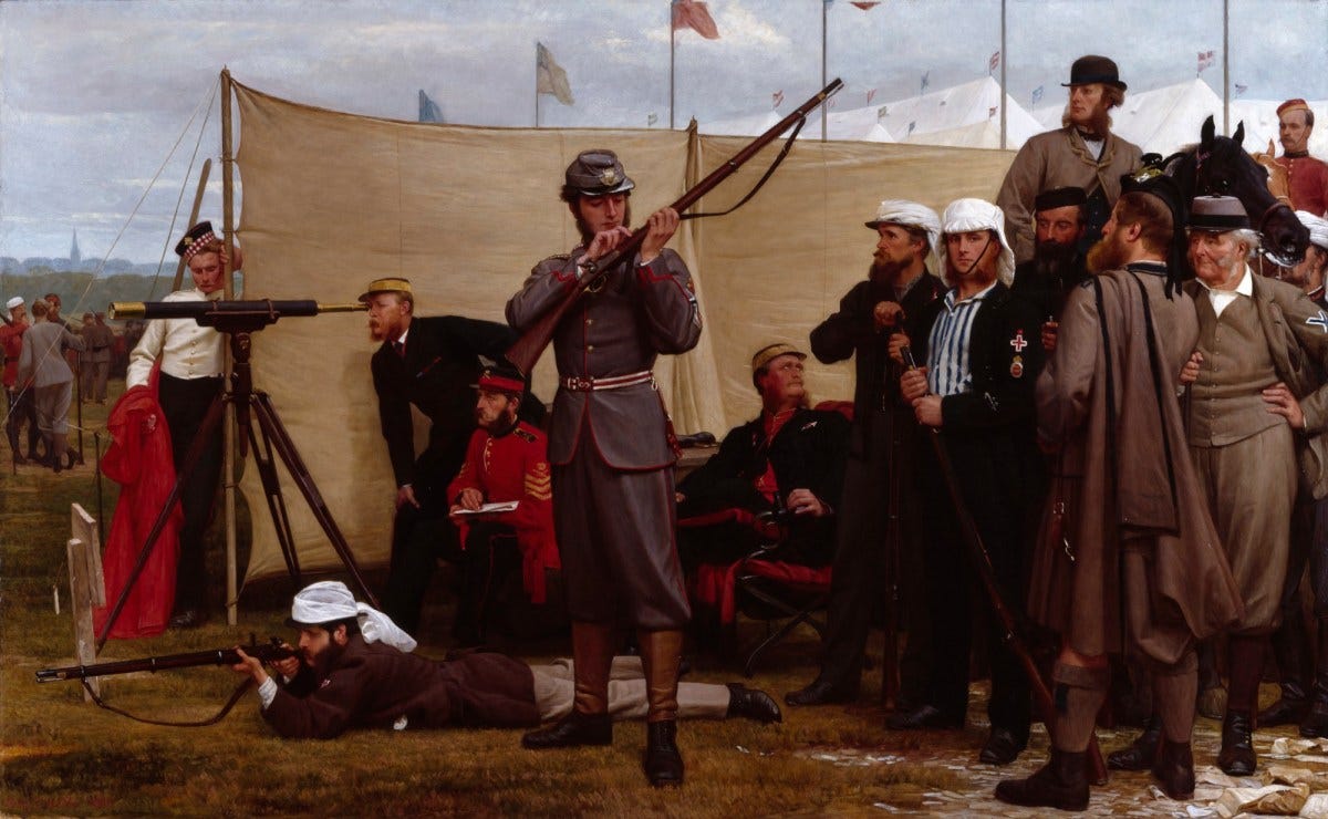 Henry Tanworth Wells RA, Volunteers at the Firing-Point, 1866