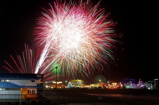 Fireworks Over Casino Pier - Picture of Casino Pier ...