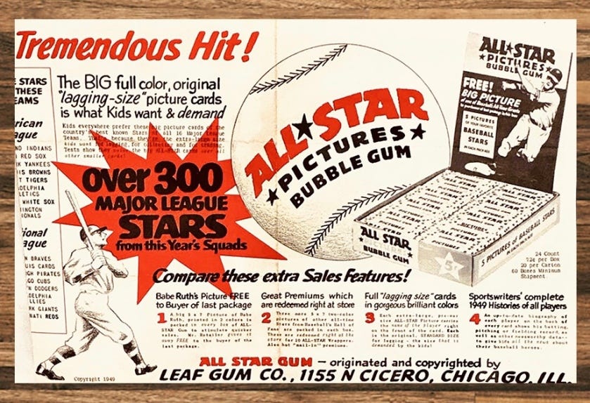 1949 Leaf Promotional Sheet