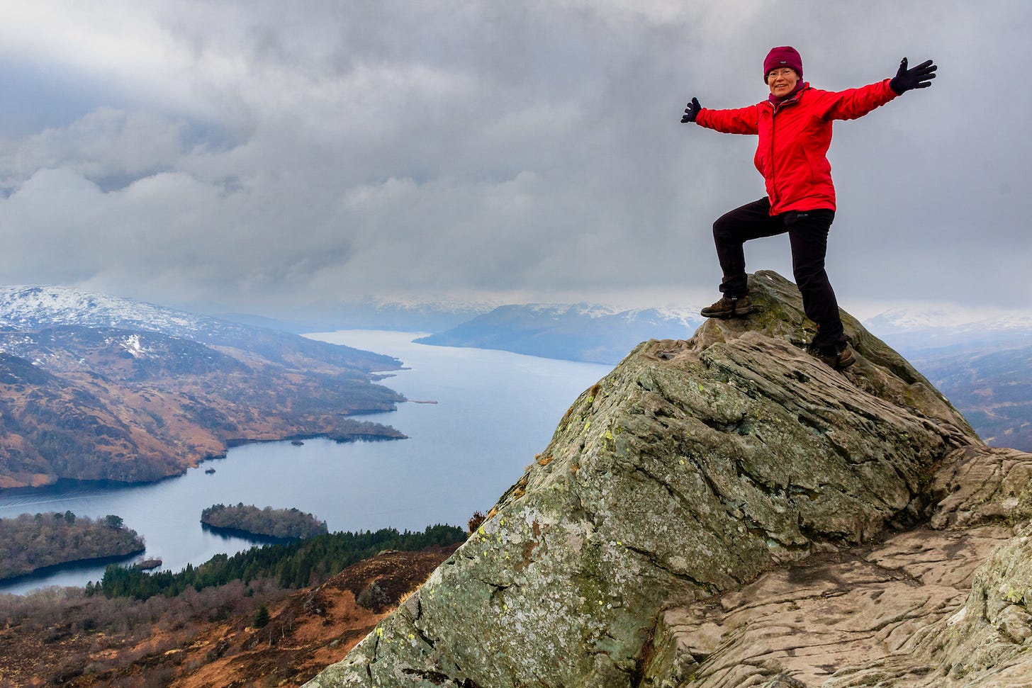 Self portrait on the summit of Ben A’an in The Trossachs, Scotland, shot by carrying a tripod up the hill © Felicity Martin Self portrait on the summit of Ben A’an in The Trossachs, Scotland, shot by carrying a tripod up the hill © Felicity Martin