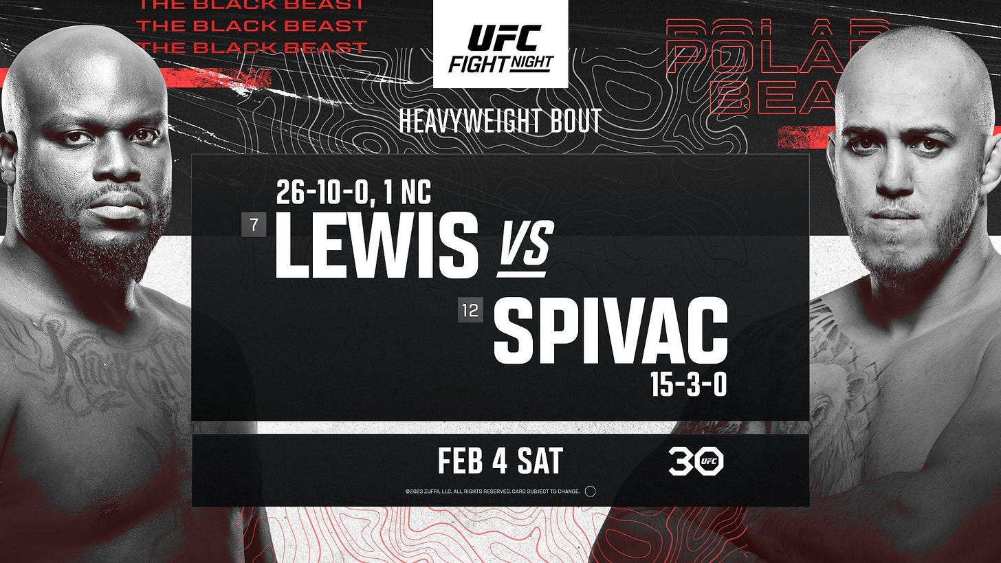 UFC Fight Night: Lewis vs Spivac Tickets, Saturday, February 4 2023 |  Prekindle