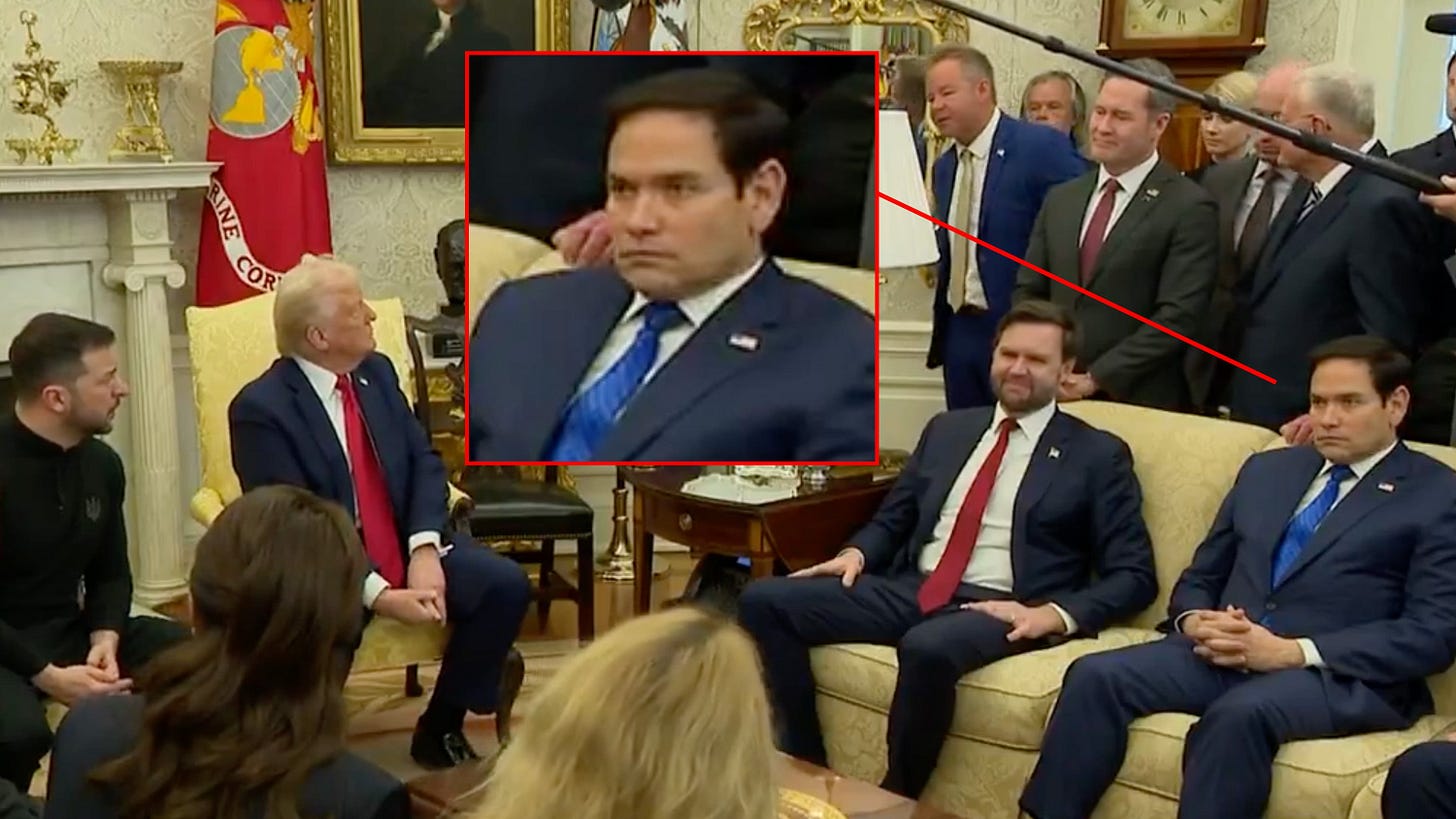 Marco Rubio Watching President Trump's Volodymyr Zelensky Meltdown Sparks  Misery Memes