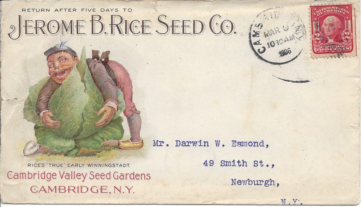 Cover featuring Jerome B Rice Seed Company illustration