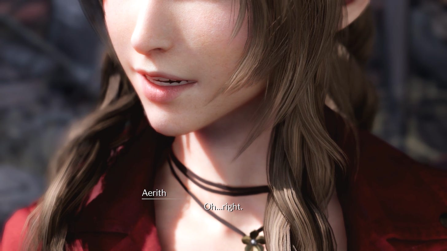 Aerith: "Oh...right."
