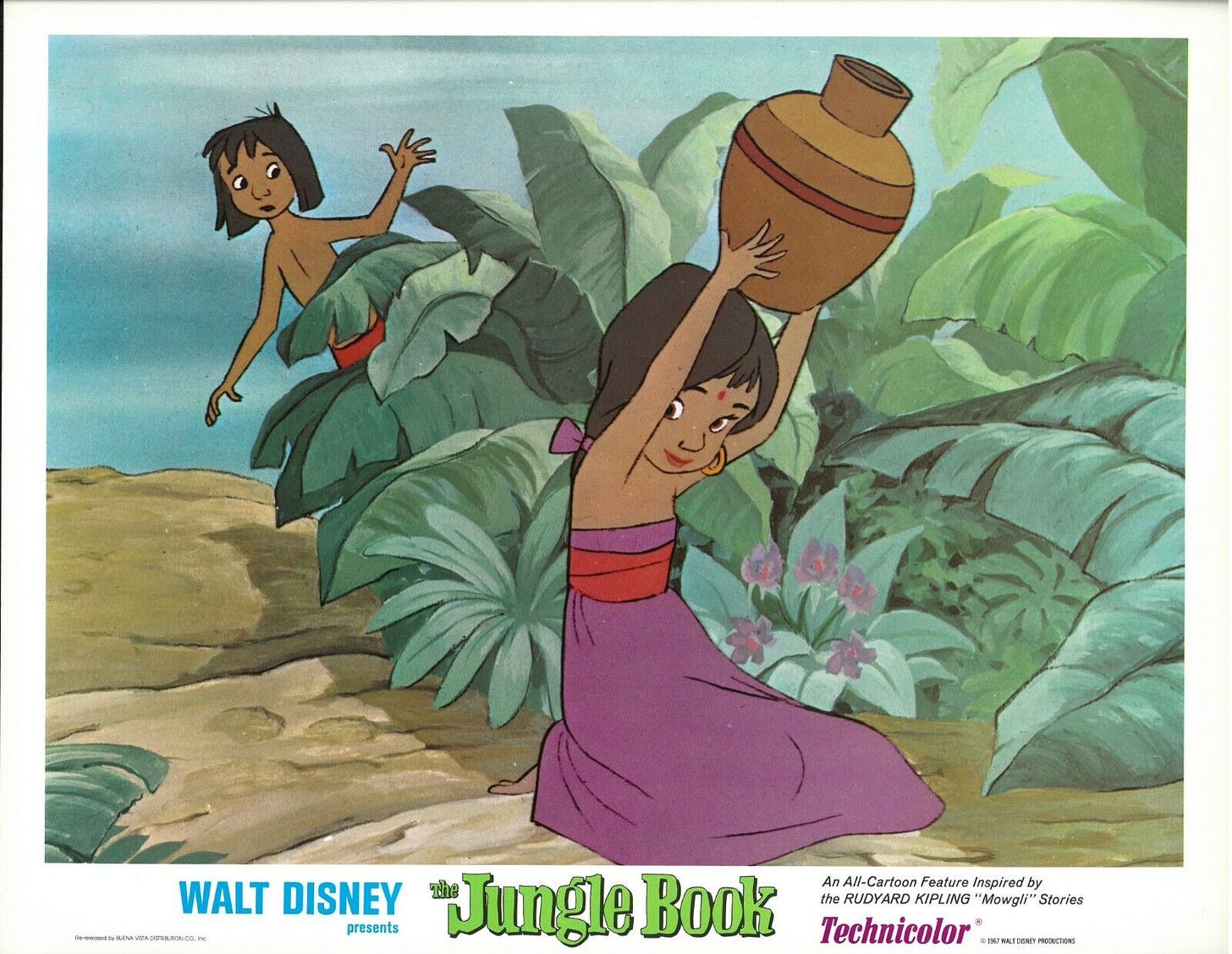 The Jungle Book Lobby Card: Mogwli Village Girl Romance UF Disney 1967