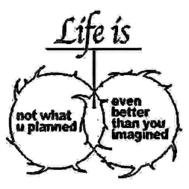 An image that reads "Life is not what u planned even better than you imagined."