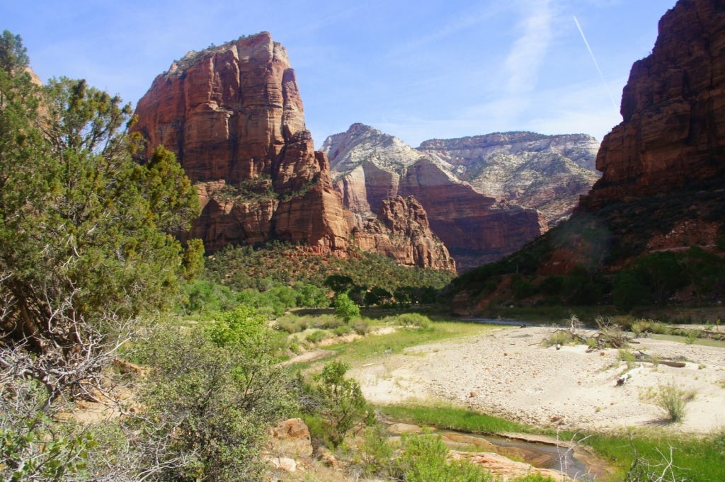 Angel's Landing high above the floor of Zion.