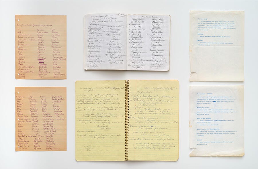 Ephemera: notebooks, typed sheets