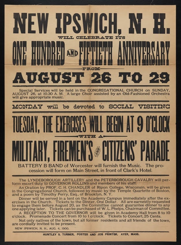 Broadside for 150th Anniversary