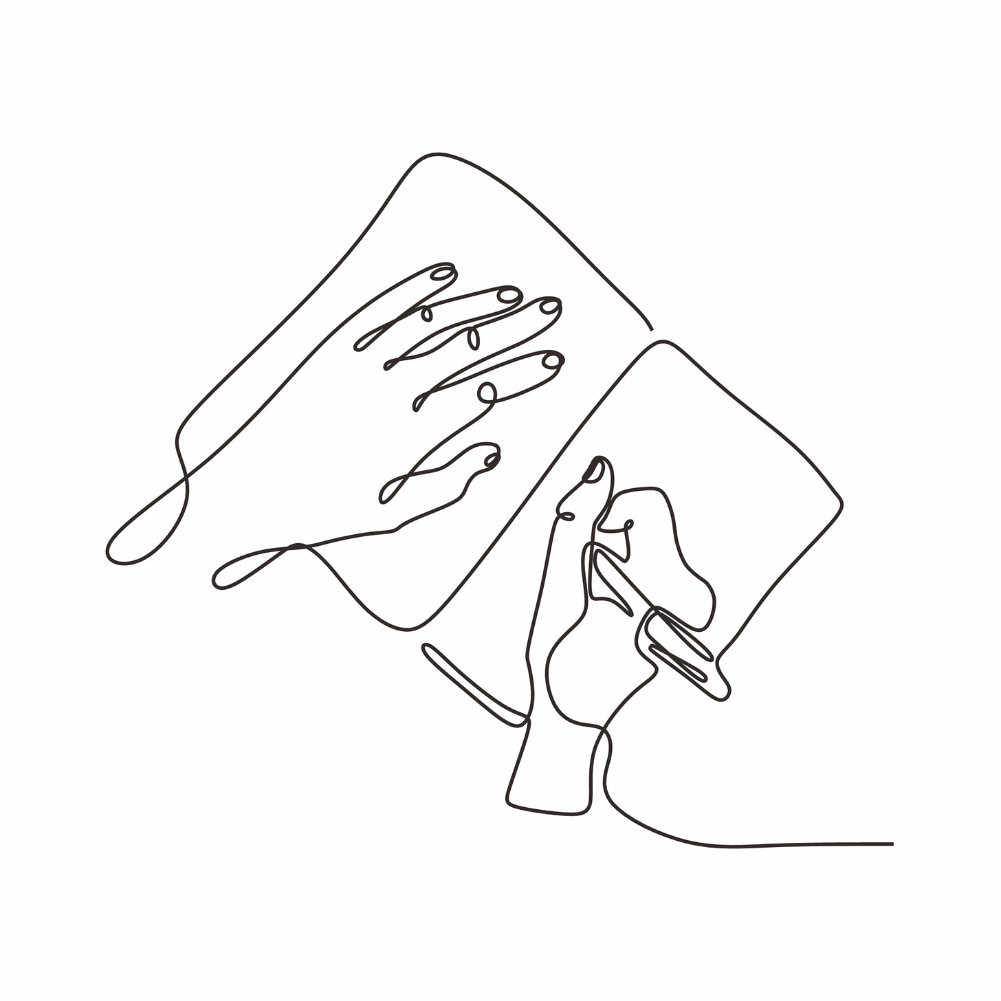 Continuous one line drawing of hand writing with a pen on paper 3410006  Vector Art at Vecteezy