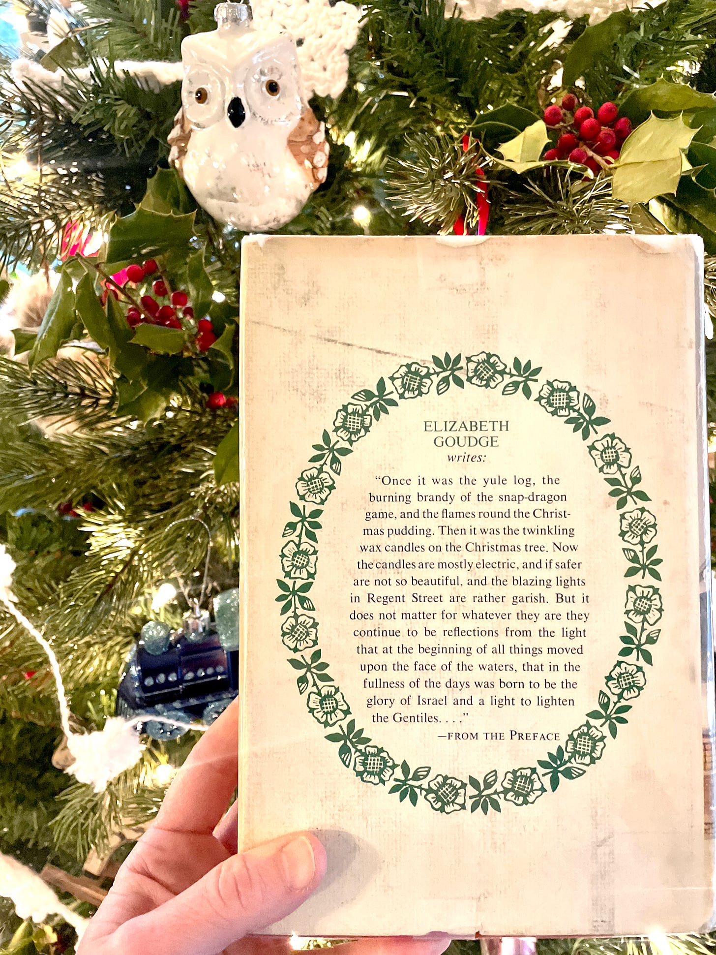 The back of A Christmas Book, a short story collection by Elizabeth Goudge