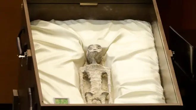 Alien corpses' with 'unknown DNA and eggs inside' presented at Mexican  Congress as UFO... - LBC