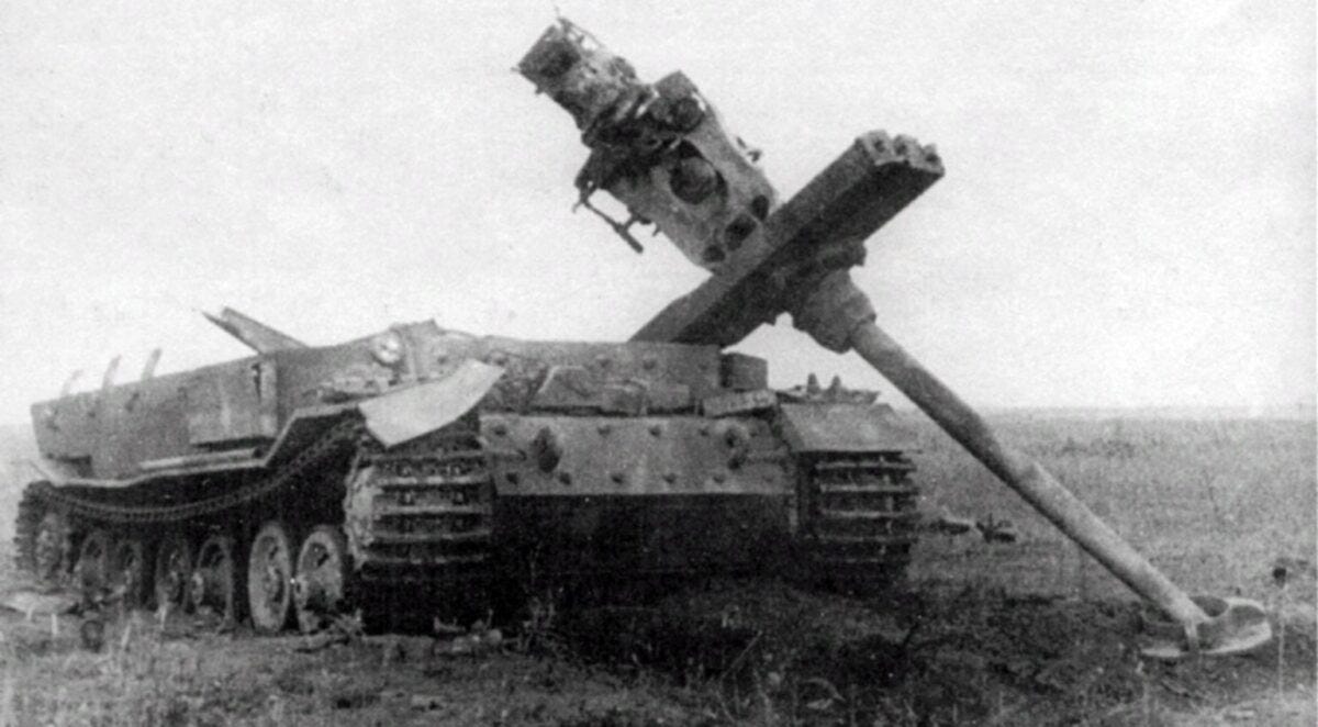 Ferdinand assault gun destroyed by the Pe-2 bomber in Kursk