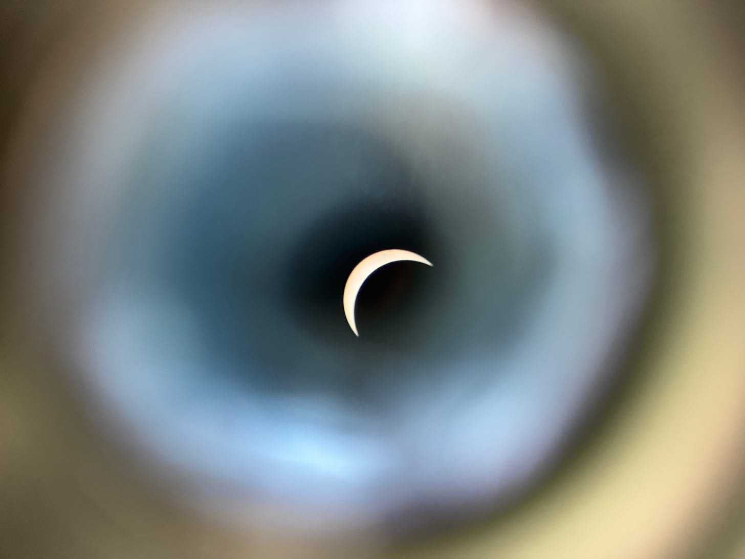 A view of a “crescent” Sun through solar binoculars from ArmaniXR.