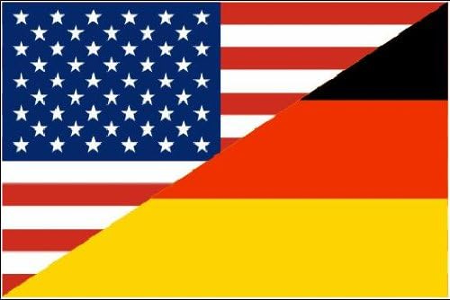 Freundschaftsfahne USA - Deutschland Fahne Flagge Grösse 1,50x0,90m Deutsch/USA