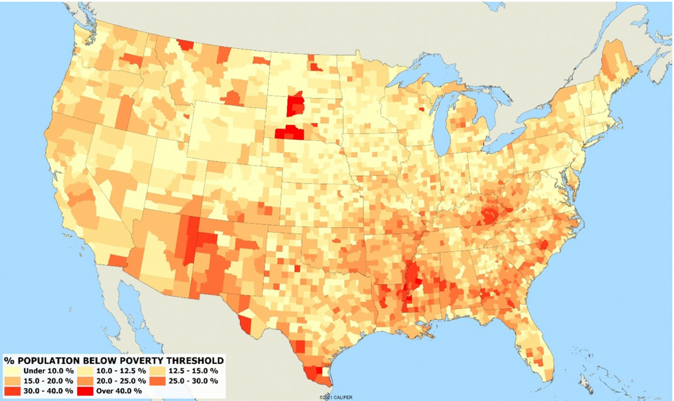 Map of United States Povety Rates