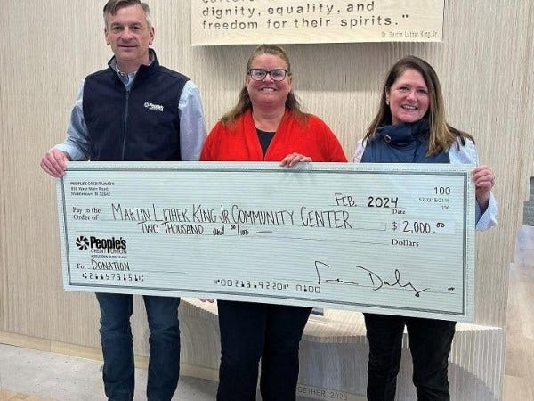 People’s Credit Union supports MLK Center with a donation
