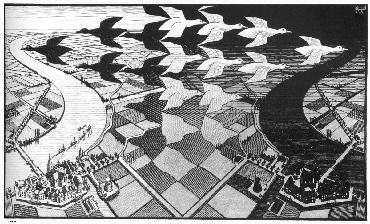 Day and Night (1938) by Maurits Cornelis Escher – Artchive Day and Night (1938) by Maurits Cornelis Escher – Artchive