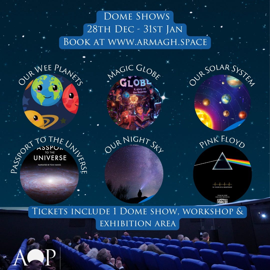 Armagh Planetarium Dome Shows January 2025 - Armagh Today