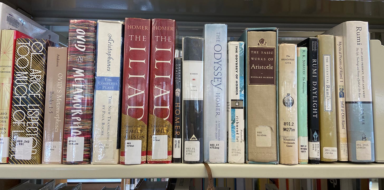 A random shelf at the library
