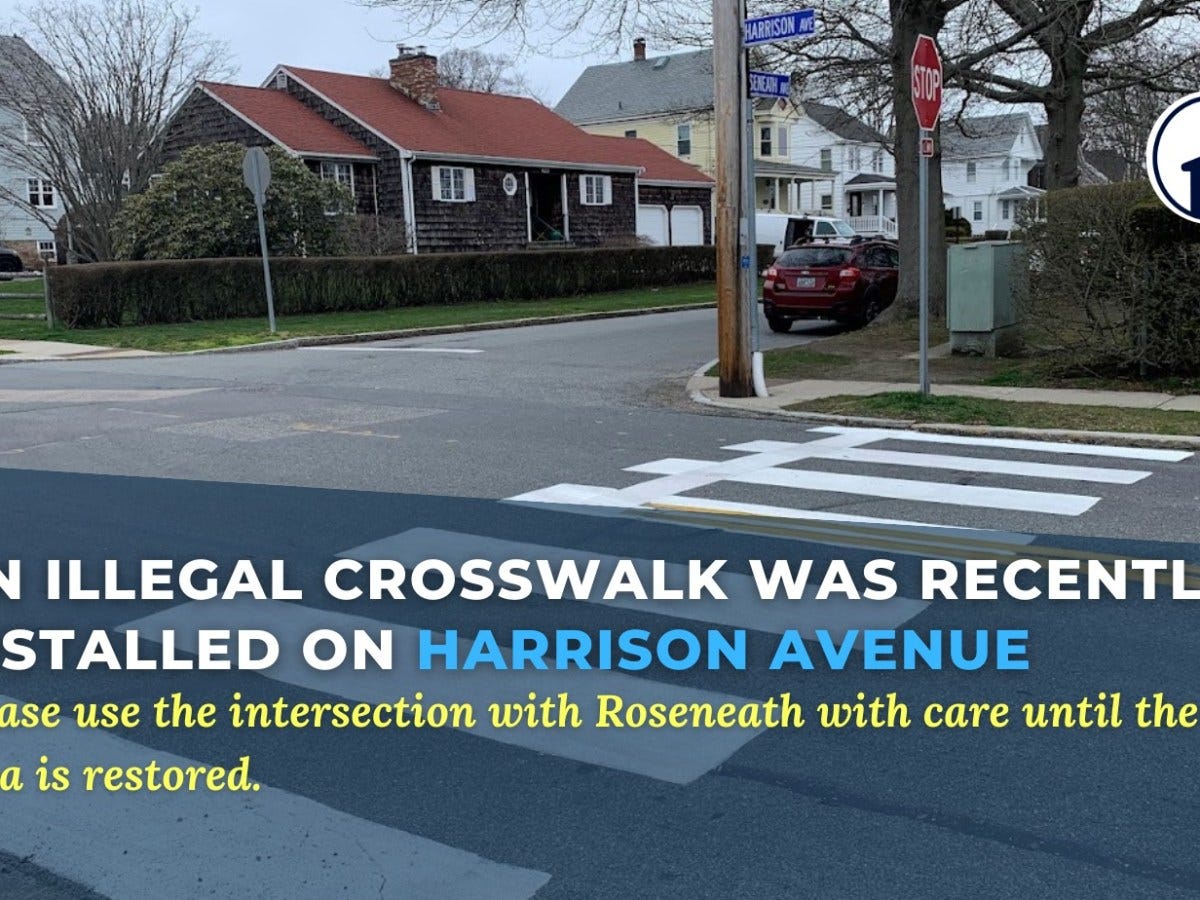 Someone painted a fake crosswalk on Harrison Avenue in Newport; City warning of changed intersection