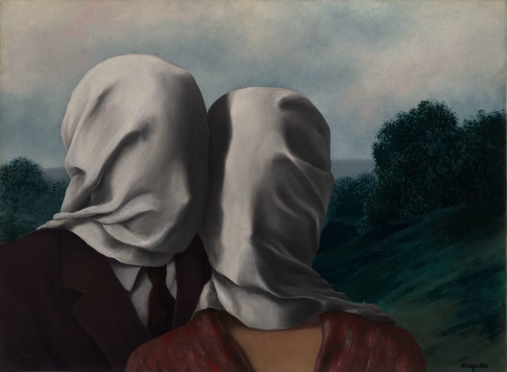 The Lovers I, 1928 by Rene Magritte