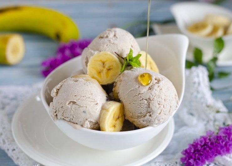 Plátano + helado = amor 