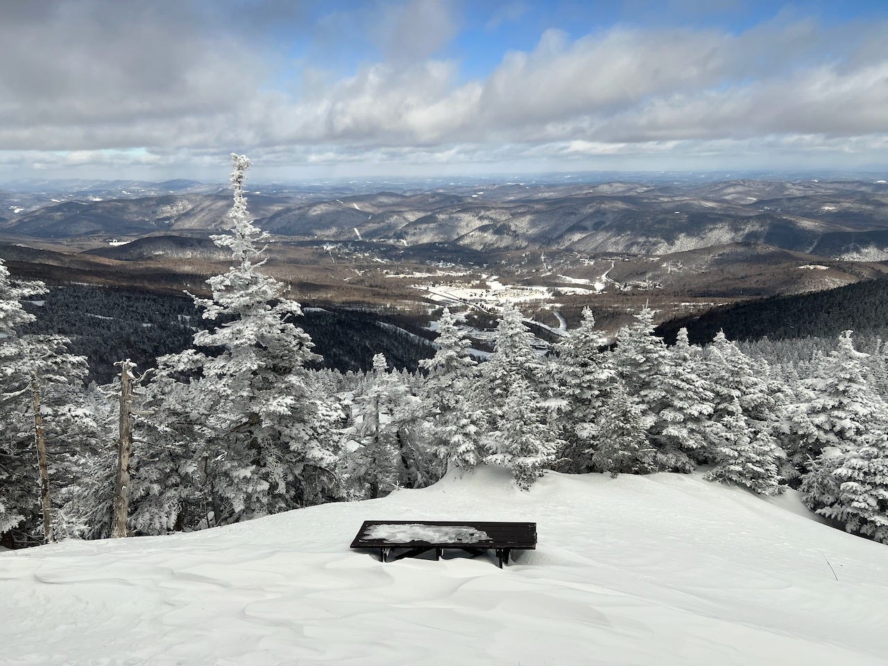 Photo by Author — back on the slopes — the view from Killington, Vermont, USA