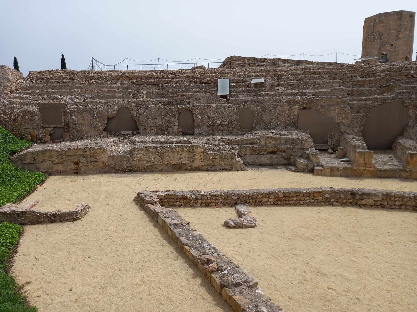 Part of the circus at Tarragona, we are looking at one of the hairpin turns at the ends of the chariot racecourse. Photo my own.