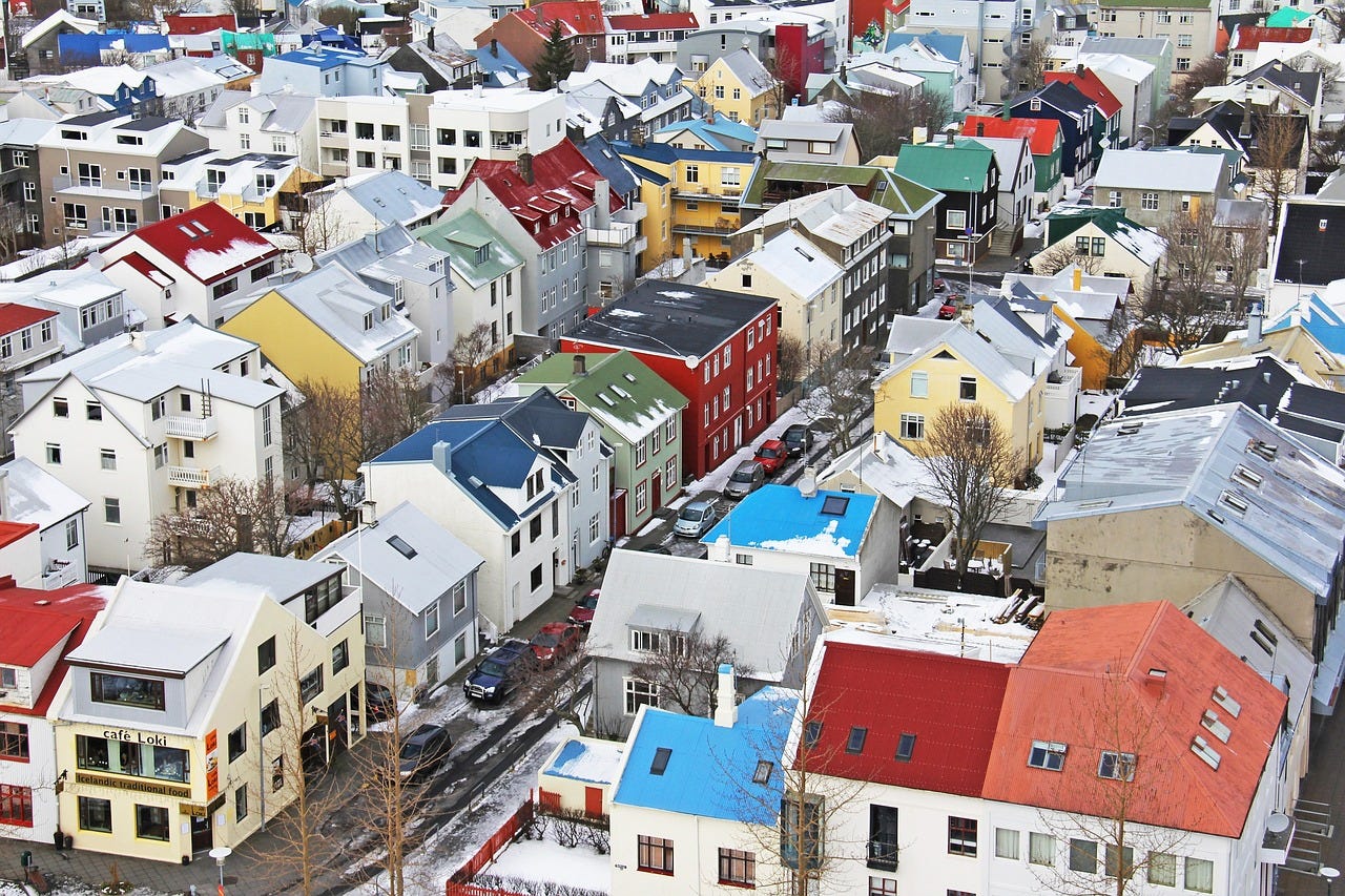 Reykjavik Iceland view of houses